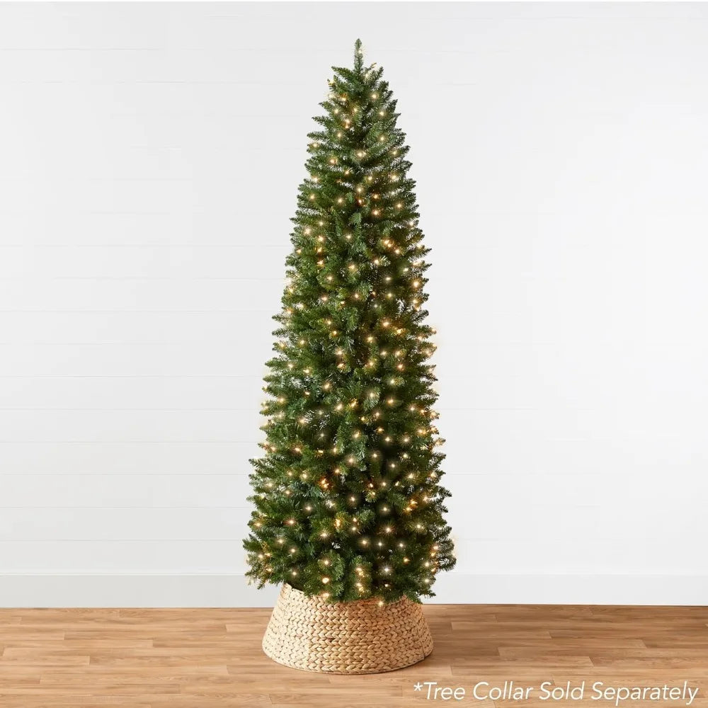 9' Pre-Lit Skinny Christmas Tree